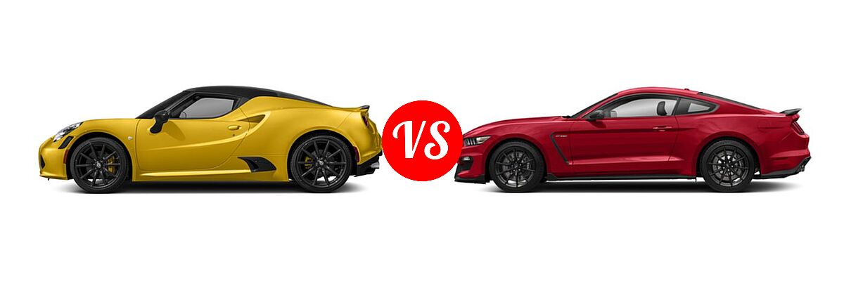 2018 Alfa Romeo 4C Coupe Coupe vs. 2018 Ford Shelby GT350 Coupe Shelby GT350 - Side Comparison