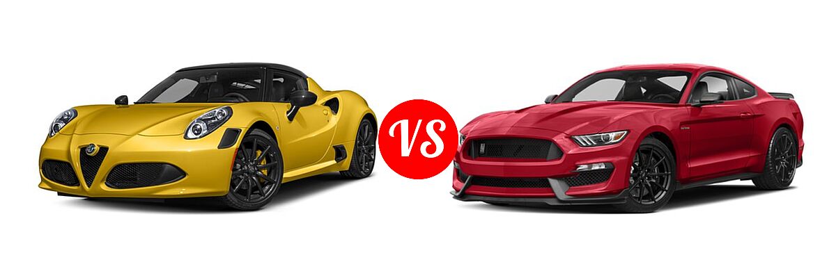 2018 Alfa Romeo 4C Coupe Coupe vs. 2018 Ford Shelby GT350 Coupe Shelby GT350 - Front Left Comparison