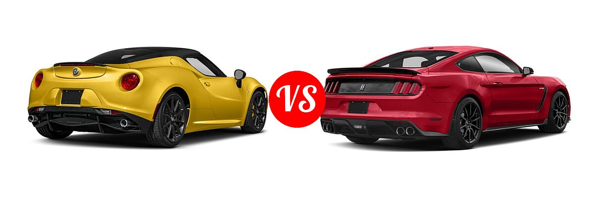 2018 Alfa Romeo 4C Coupe Coupe vs. 2018 Ford Shelby GT350 Coupe Shelby GT350 - Rear Right Comparison