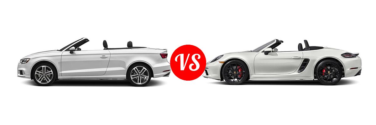 2018 Audi A3 Convertible Premium / Premium Plus / Prestige vs. 2018 Porsche 718 Boxster Convertible S - Side Comparison