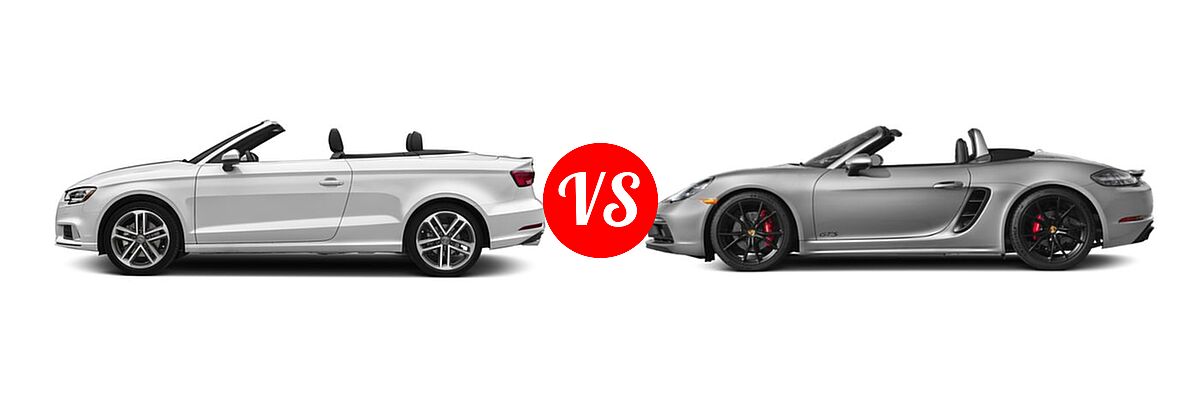 2018 Audi A3 Convertible Premium / Premium Plus / Prestige vs. 2018 Porsche 718 Boxster Convertible GTS - Side Comparison