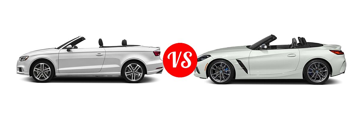 2018 Audi A3 Convertible Premium / Premium Plus / Prestige vs. 2021 BMW Z4 Convertible sDrive30i - Side Comparison