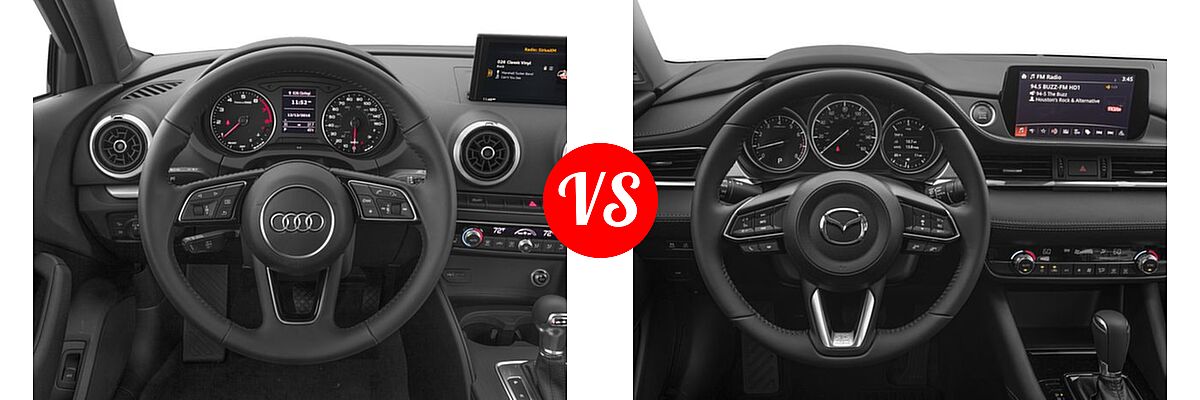 2018 Audi A3 Sedan Premium / Premium Plus / Prestige vs. 2018 Mazda 6 Sedan Sport - Dashboard Comparison