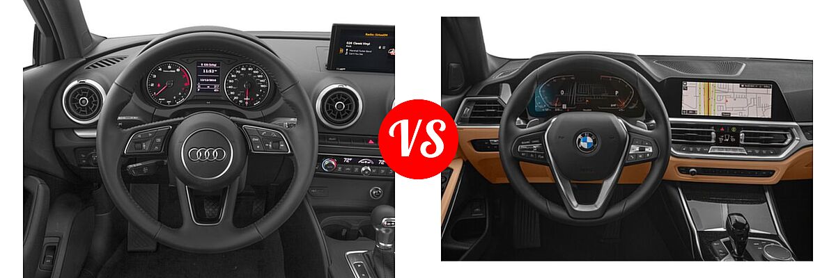 2018 Audi A3 Sedan Premium / Premium Plus / Prestige vs. 2022 BMW 3 Series Sedan 330i / 330i xDrive - Dashboard Comparison