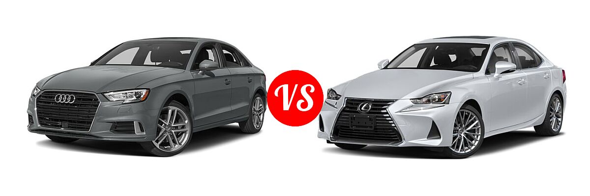 2018 Audi A3 Sedan Premium / Premium Plus / Prestige vs. 2020 Lexus IS 300 Sedan IS 300 / IS 300 F SPORT - Front Left Comparison