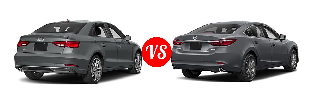 2018 Audi A3 Sedan Premium / Premium Plus / Prestige vs. 2018 Mazda 6 Sedan Sport - Rear Right Comparison