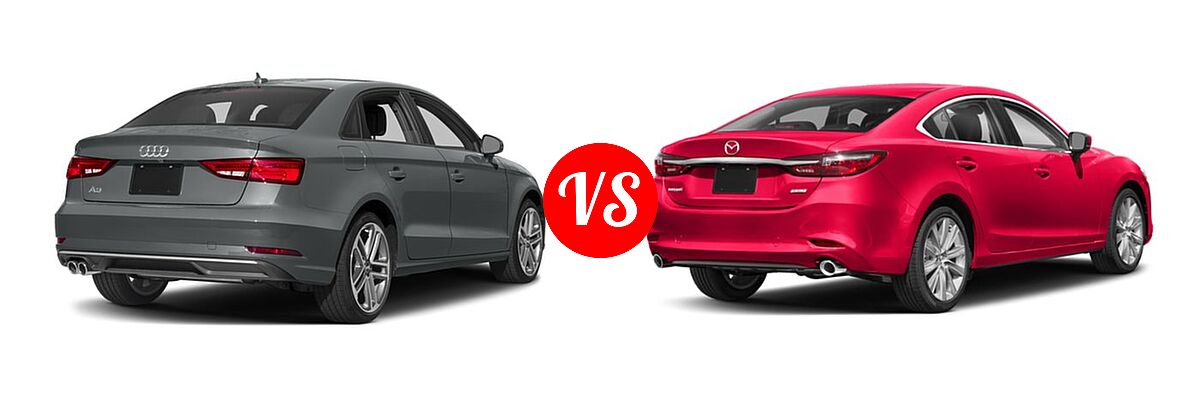 2018 Audi A3 Sedan Premium / Premium Plus / Prestige vs. 2018 Mazda 6 Sedan Touring - Rear Right Comparison