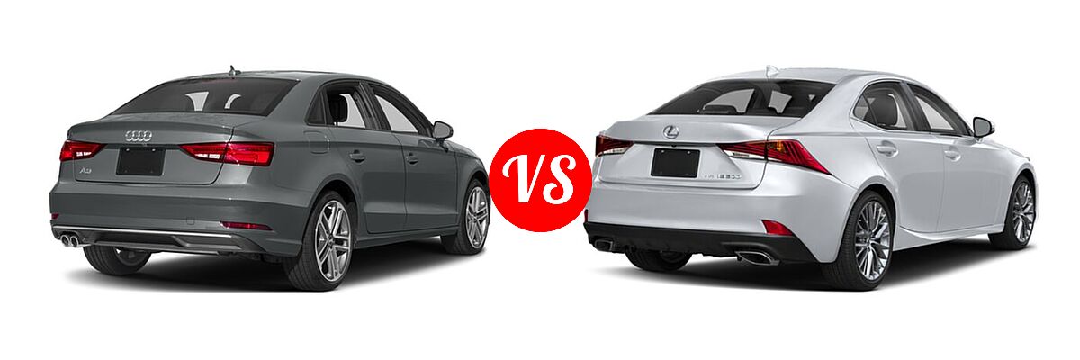 2018 Audi A3 Sedan Premium / Premium Plus / Prestige vs. 2020 Lexus IS 300 Sedan IS 300 / IS 300 F SPORT - Rear Right Comparison