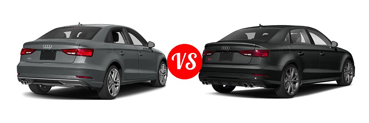 2018 Audi A3 Sedan Premium / Premium Plus / Prestige vs. 2020 Audi S3 Sedan S line Premium / S line Premium Plus - Rear Right Comparison