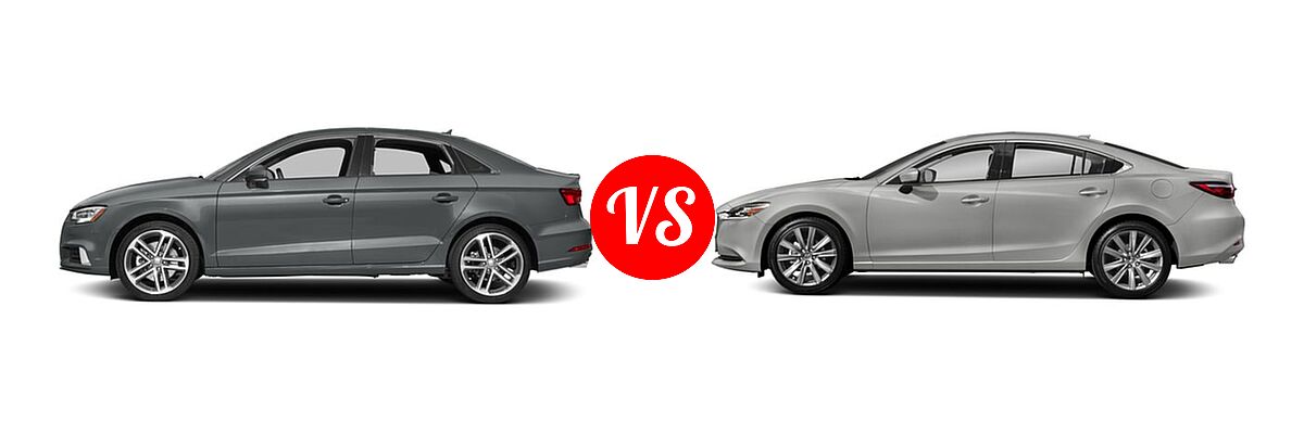 2018 Audi A3 Sedan Premium / Premium Plus / Prestige vs. 2018 Mazda 6 Sedan Grand Touring / Grand Touring Reserve / Signature - Side Comparison