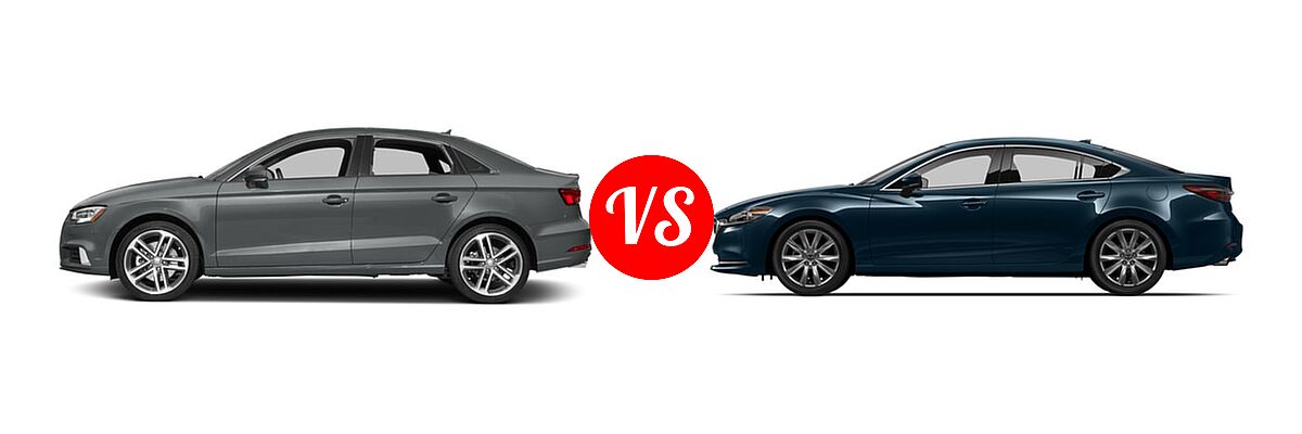 2018 Audi A3 Sedan Premium / Premium Plus / Prestige vs. 2018 Mazda 6 Sedan Touring - Side Comparison