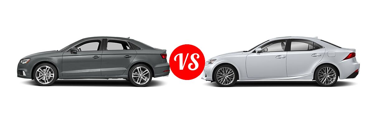 2018 Audi A3 Sedan Premium / Premium Plus / Prestige vs. 2019 Lexus IS 300 Sedan IS 300 / IS 300 F Sport - Side Comparison