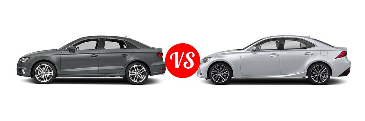 2018 Audi A3 Sedan Premium / Premium Plus / Prestige vs. 2020 Lexus IS 300 Sedan IS 300 / IS 300 F SPORT - Side Comparison
