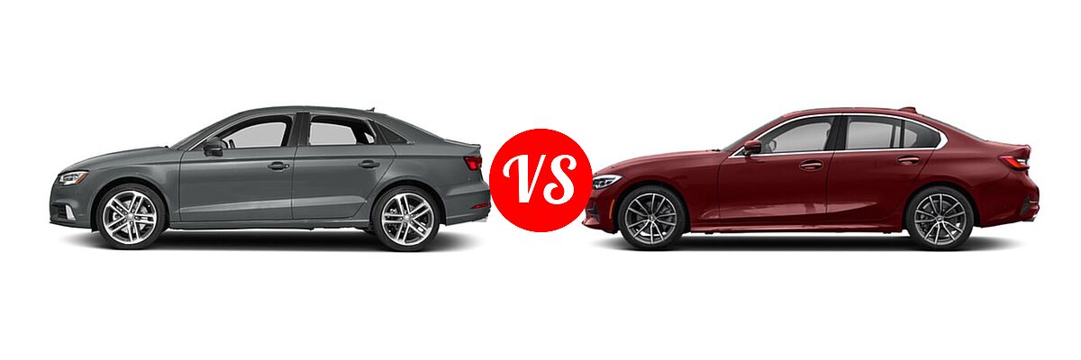2018 Audi A3 Sedan Premium / Premium Plus / Prestige vs. 2021 BMW 3 Series Sedan 330i / 330i xDrive - Side Comparison