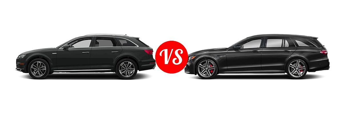 2018 Audi A4 allroad Wagon Premium / Premium Plus / Prestige vs. 2018 Mercedes-Benz E-Class AMG E 63 S 4MATIC Wagon AMG E 63 S - Side Comparison