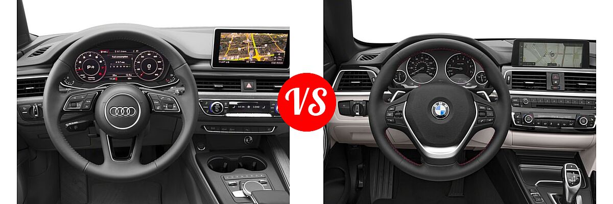 2018 Audi A5 Convertible Premium / Premium Plus / Prestige vs. 2018 BMW 4 Series Convertible 430i / 430i xDrive - Dashboard Comparison