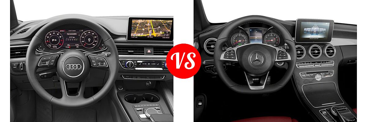 2018 Audi A5 Convertible Premium / Premium Plus / Prestige vs. 2018 Mercedes-Benz C-Class Convertible C 300 - Dashboard Comparison