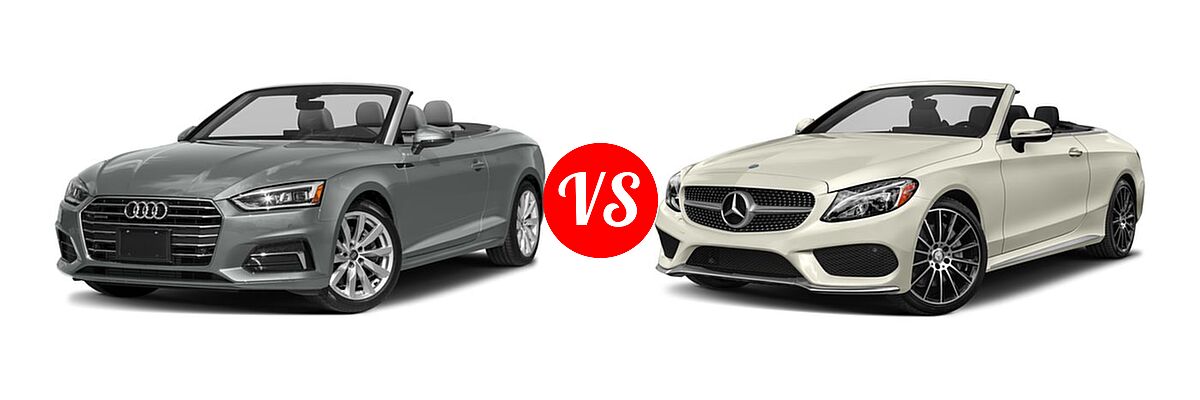 2018 Audi A5 Convertible Premium / Premium Plus / Prestige vs. 2018 Mercedes-Benz C-Class Convertible C 300 - Front Left Comparison