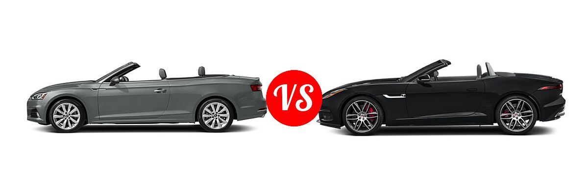 2018 Audi A5 Convertible Premium / Premium Plus / Prestige vs. 2018 Jaguar F-TYPE Convertible 400 Sport / R-Dynamic - Side Comparison