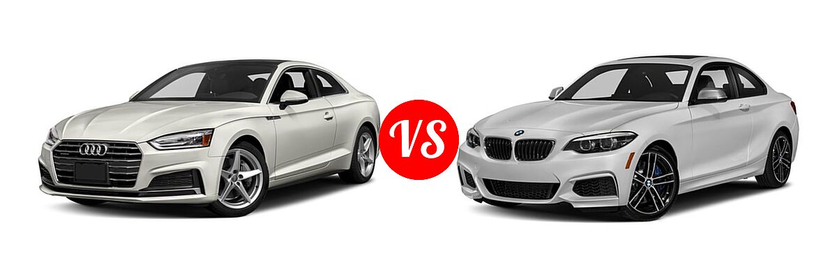 2018 Audi A5 Coupe Premium / Premium Plus / Prestige vs. 2018 BMW 2 Series M240i Coupe M240i - Front Left Comparison