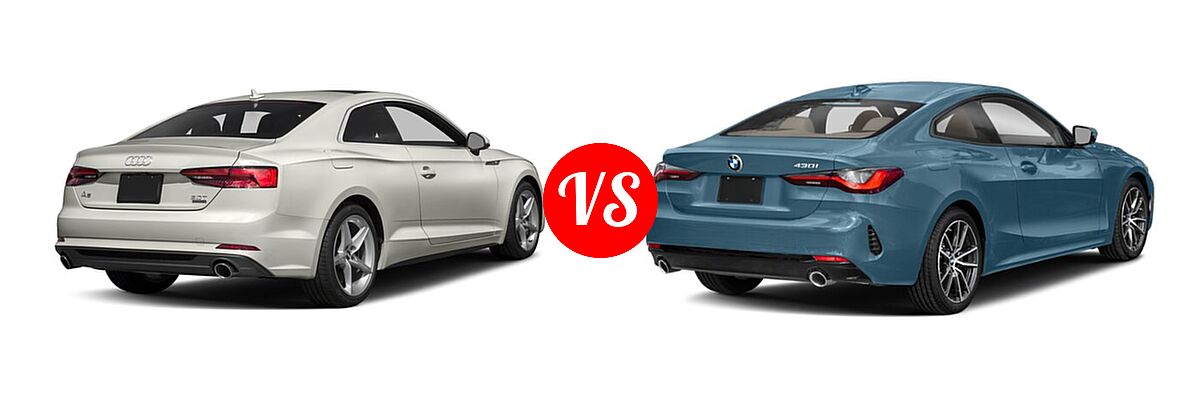 2018 Audi A5 Coupe Premium / Premium Plus / Prestige vs. 2021 BMW 4 Series Coupe 430i / 430i xDrive - Rear Right Comparison