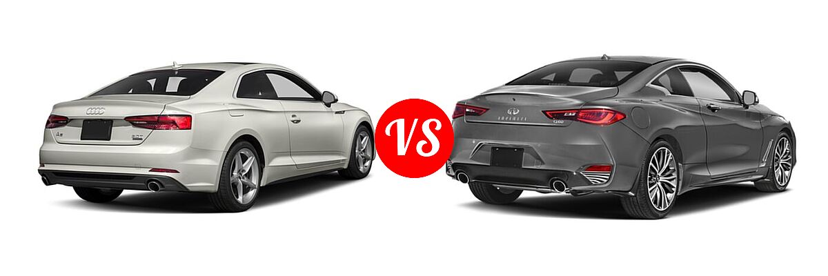 2018 Audi A5 Coupe Premium / Premium Plus / Prestige vs. 2022 Infiniti Q60 Coupe LUXE / PURE - Rear Right Comparison