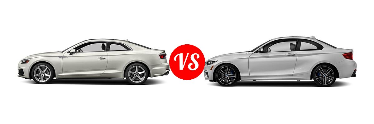 2018 Audi A5 Coupe Premium / Premium Plus / Prestige vs. 2018 BMW 2 Series M240i Coupe M240i - Side Comparison