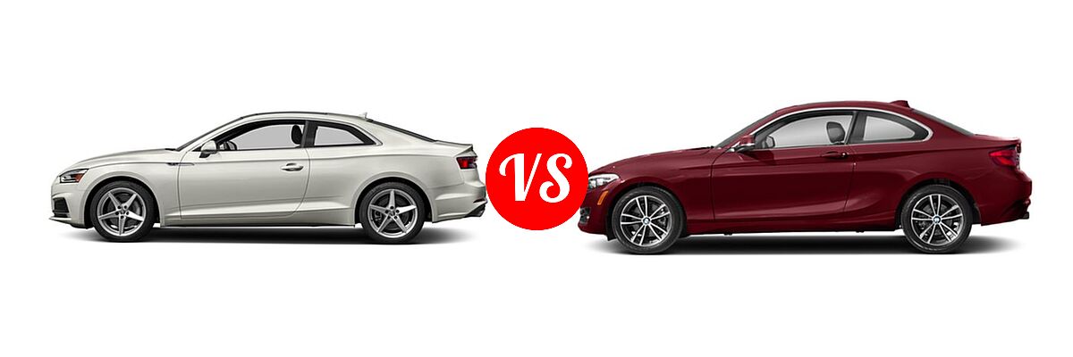 2018 Audi A5 Coupe Premium / Premium Plus / Prestige vs. 2019 BMW 2 Series Coupe 230i / 230i xDrive - Side Comparison