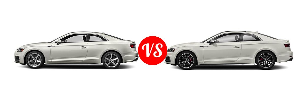 2018 Audi A5 Coupe Premium / Premium Plus / Prestige vs. 2019 Audi S5 Coupe Premium / Premium Plus / Prestige - Side Comparison