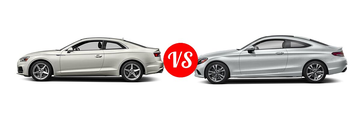 2018 Audi A5 Coupe Premium / Premium Plus / Prestige vs. 2020 Mercedes-Benz C-Class Coupe C 300 - Side Comparison