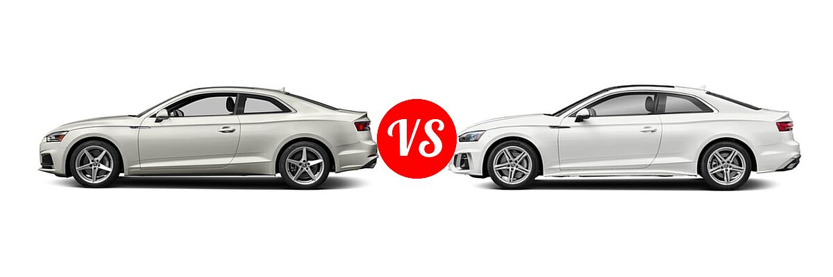 2018 Audi A5 Coupe Premium / Premium Plus / Prestige vs. 2021 Audi A5 Coupe S line Premium / S line Premium Plus / S line Prestige - Side Comparison
