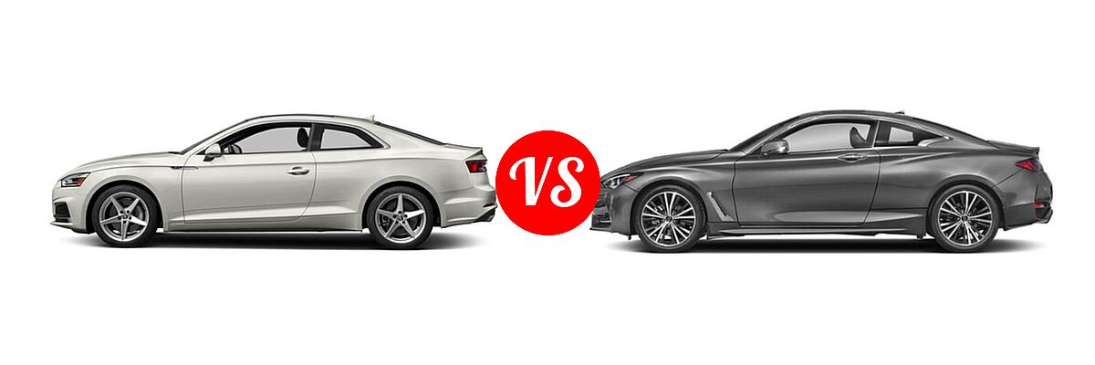 2018 Audi A5 Coupe Premium / Premium Plus / Prestige vs. 2022 Infiniti Q60 Coupe LUXE / PURE - Side Comparison