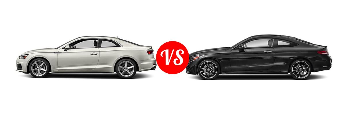 2018 Audi A5 Coupe Premium / Premium Plus / Prestige vs. 2022 Mercedes-Benz C-Class Coupe C 300 - Side Comparison