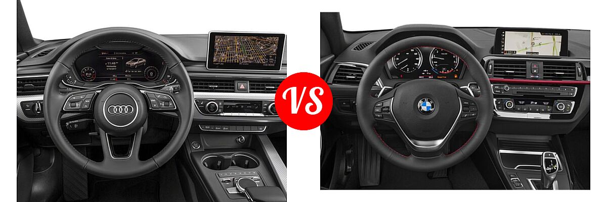 2018 Audi A5 Coupe Premium / Premium Plus / Prestige vs. 2019 BMW 2 Series Coupe 230i / 230i xDrive - Dashboard Comparison