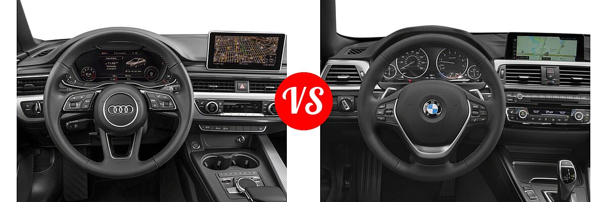 2018 Audi A5 Coupe Premium / Premium Plus / Prestige vs. 2018 BMW 4 Series Coupe 440i / 440i xDrive - Dashboard Comparison