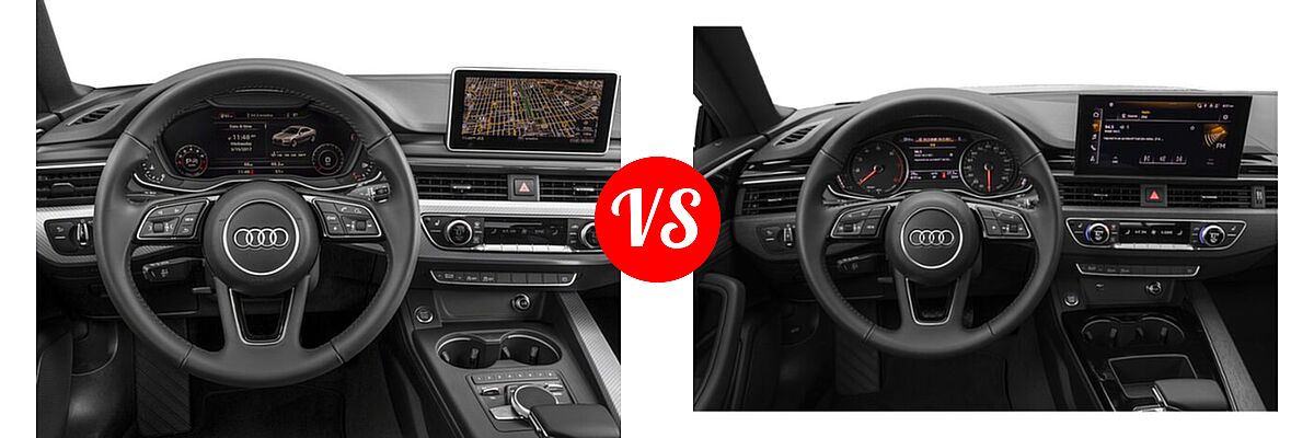 2018 Audi A5 Coupe Premium / Premium Plus / Prestige vs. 2022 Audi A5 Coupe S line Premium / S line Premium Plus / S line Prestige - Dashboard Comparison