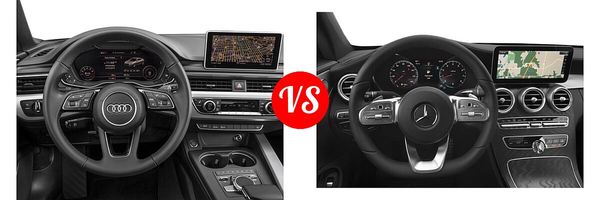 2018 Audi A5 Coupe Premium / Premium Plus / Prestige vs. 2022 Mercedes-Benz C-Class Coupe C 300 - Dashboard Comparison