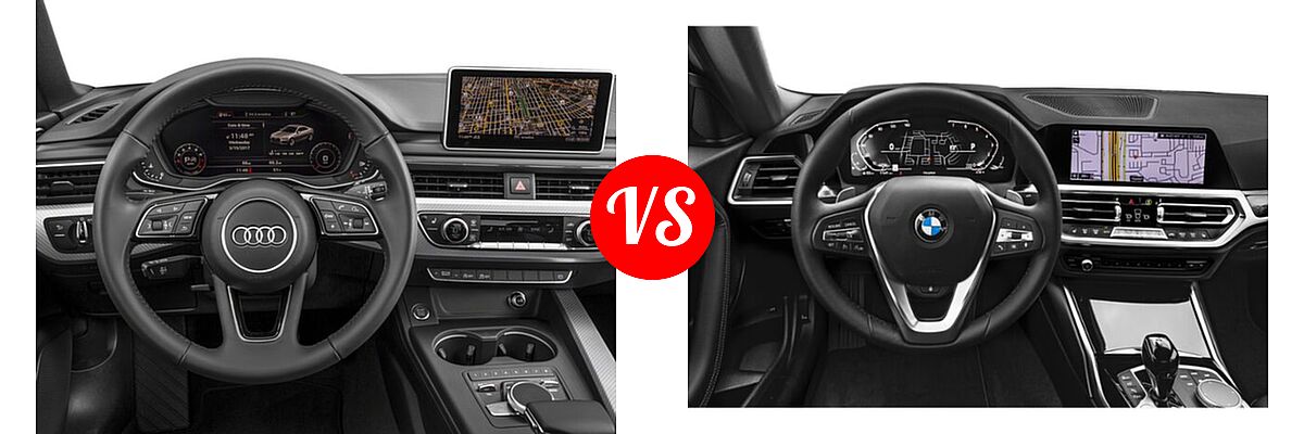 2018 Audi A5 Coupe Premium / Premium Plus / Prestige vs. 2022 BMW 2 Series Coupe 230i - Dashboard Comparison