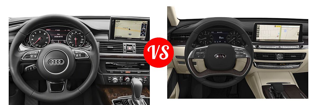 2018 Audi A6 Sedan Premium / Premium Plus / Prestige / Sport vs. 2019 Kia K900 Sedan Luxury - Dashboard Comparison
