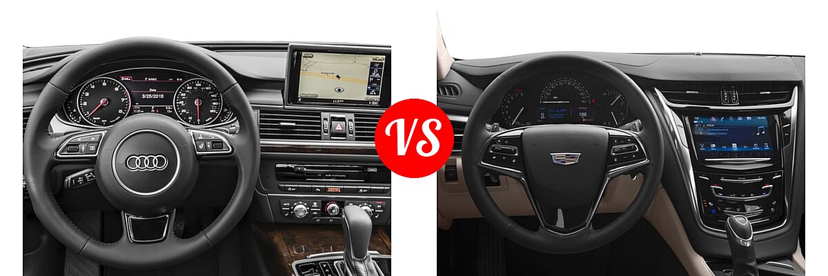 2018 Audi A6 Sedan Premium / Premium Plus / Prestige / Sport vs. 2018 Cadillac CTS V-Sport Sedan V-Sport RWD - Dashboard Comparison