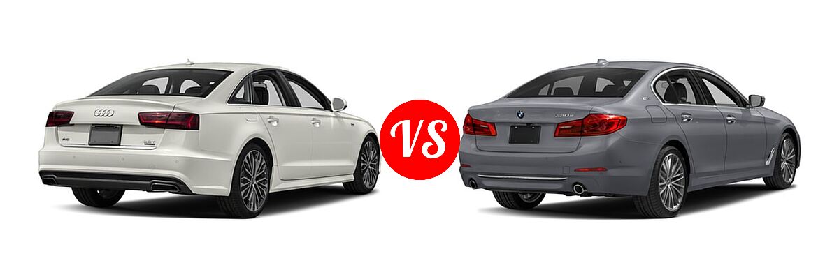 2018 Audi A6 Sedan Premium / Premium Plus / Prestige / Sport vs. 2018 BMW 5 Series Sedan Hybrid 530e iPerformance / 530e xDrive iPerformance - Rear Right Comparison