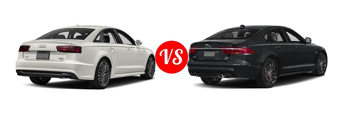 2018 Audi A6 Sedan Premium / Premium Plus / Prestige / Sport vs. 2018 Jaguar XF Sedan S - Rear Right Comparison