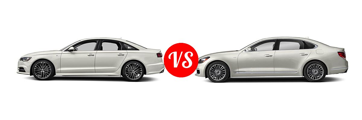 2018 Audi A6 Sedan Premium / Premium Plus / Prestige / Sport vs. 2019 Kia K900 Sedan Luxury - Side Comparison