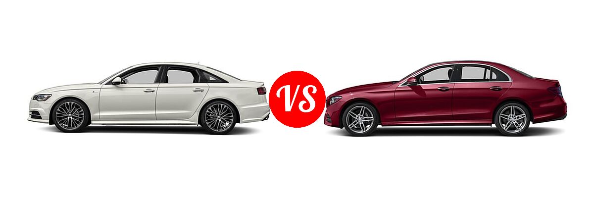 2018 Audi A6 Sedan Premium / Premium Plus / Prestige / Sport vs. 2018 Mercedes-Benz E-Class Sedan E 400 - Side Comparison