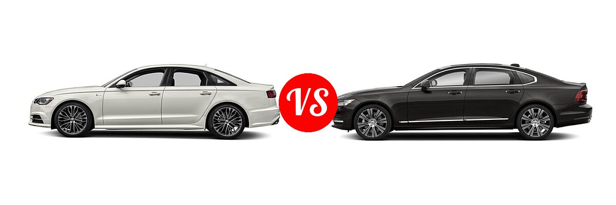 2018 Audi A6 Sedan Premium / Premium Plus / Prestige / Sport vs. 2022 Volvo S90 Sedan Inscription / Momentum / R-Design - Side Comparison