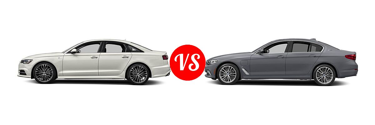 2018 Audi A6 Sedan Premium / Premium Plus / Prestige / Sport vs. 2018 BMW 5 Series Sedan Hybrid 530e iPerformance / 530e xDrive iPerformance - Side Comparison