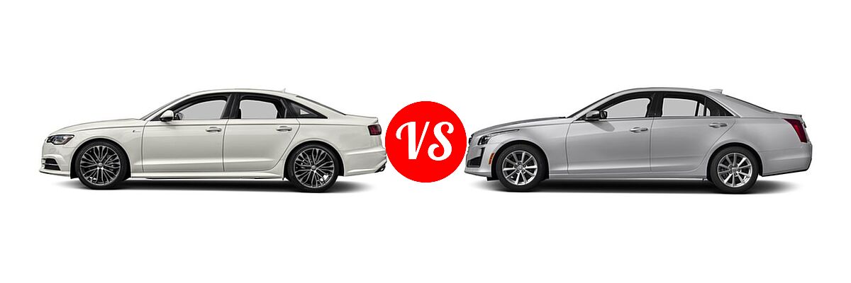 2018 Audi A6 Sedan Premium / Premium Plus / Prestige / Sport vs. 2018 Cadillac CTS V-Sport Sedan V-Sport RWD - Side Comparison