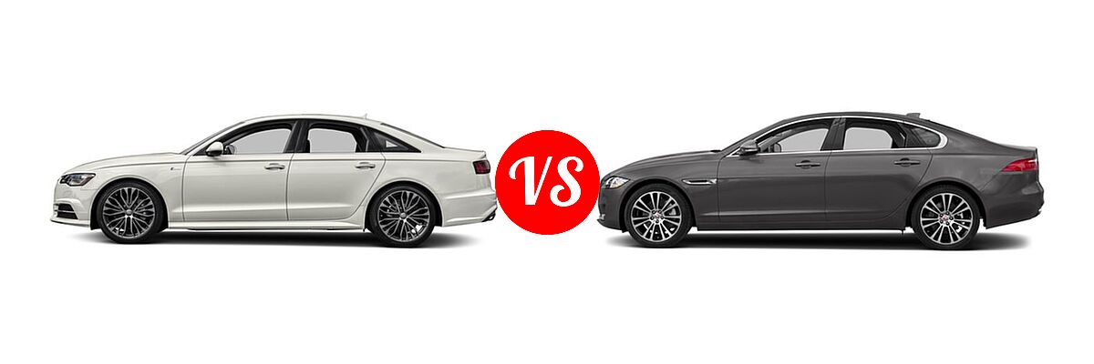 2018 Audi A6 Sedan Premium / Premium Plus / Prestige / Sport vs. 2018 Jaguar XF Sedan 25t Prestige / 35t Prestige - Side Comparison