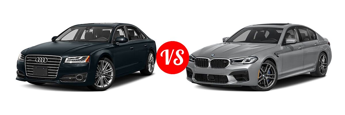 2018 Audi A8 Sedan Sport vs. 2022 BMW M5 Sedan Sedan - Front Left Comparison