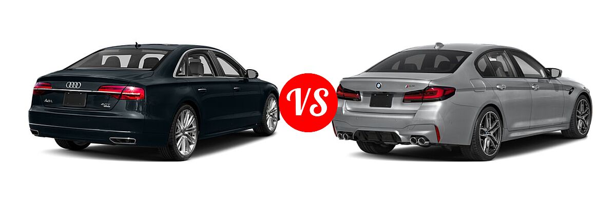 2018 Audi A8 Sedan Sport vs. 2022 BMW M5 Sedan Sedan - Rear Right Comparison